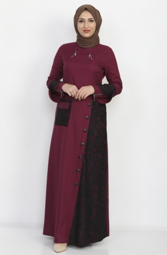 Plum Hijab Dress 11706