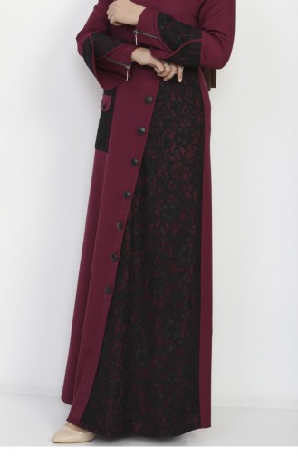 Plum Hijab Dress 11706