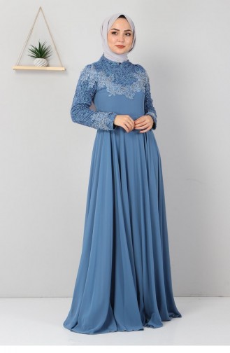 Babyblau Hijab-Abendkleider 11868