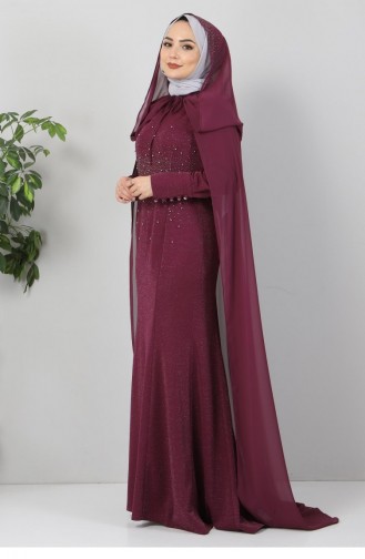 Zwetschge Hijab-Abendkleider 11956