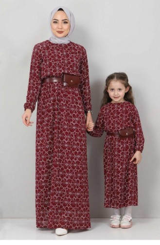 Weinrot Hijab Kleider 12014