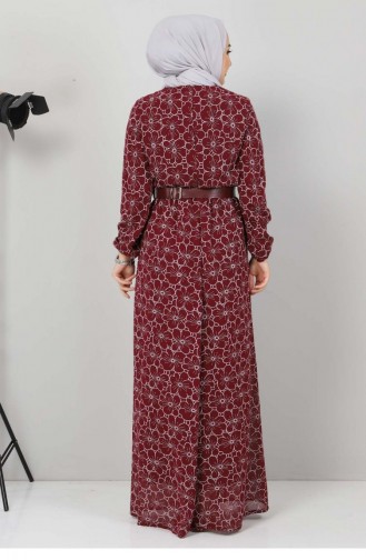 Weinrot Hijab Kleider 12014