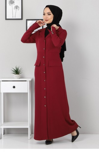 Claret red İslamitische Jurk 12148