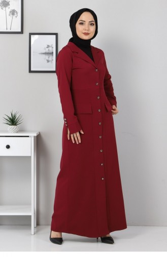 Claret red İslamitische Jurk 12148