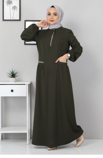 Khaki Hijab Dress 12218