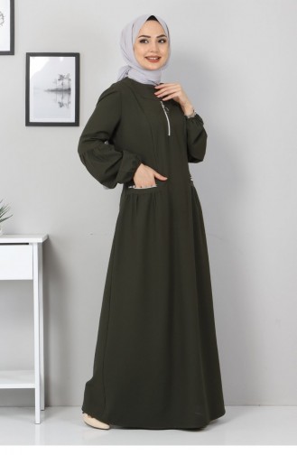 Khaki Hijab Dress 12218