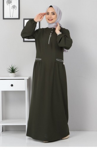 Khaki Hijab Dress 12218