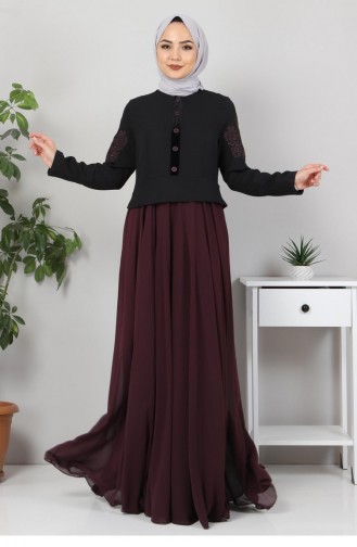 Lila Hijab-Abendkleider 12421