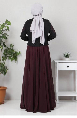 Lila Hijab-Abendkleider 12421