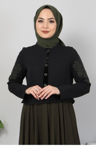 Khaki Hijab Evening Dress 12423