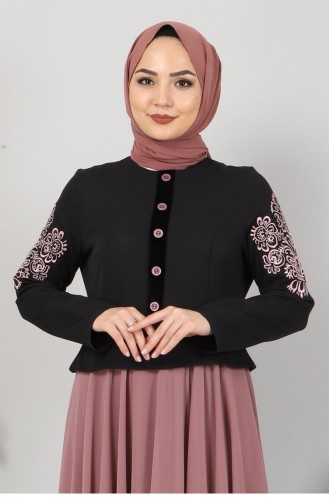 Dusty Rose Hijab Evening Dress 12424
