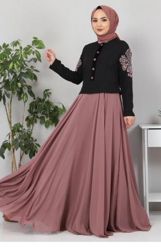 Dusty Rose İslamitische Avondjurk 12424