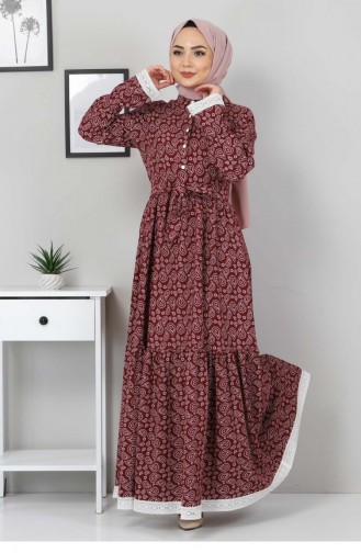 Robe Hijab Bordeaux 12429