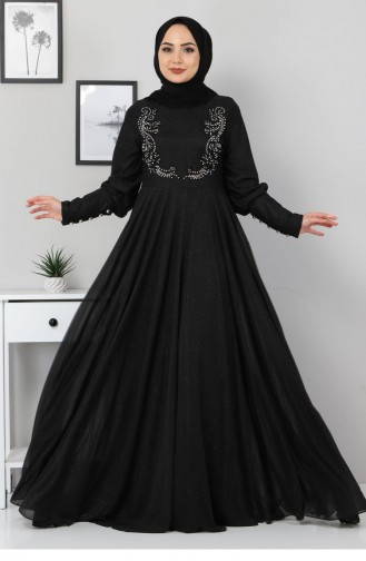 Schwarz Hijab-Abendkleider 12516