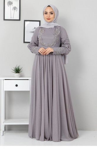 Grau Hijab-Abendkleider 12521