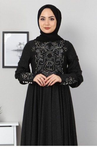 Black Hijab Evening Dress 12522