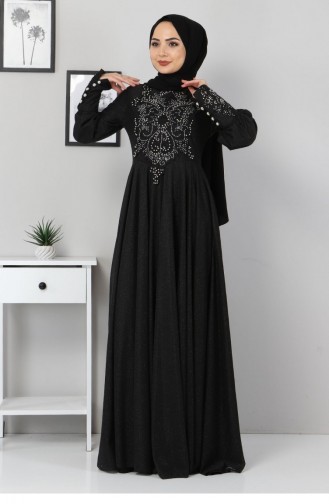 Schwarz Hijab-Abendkleider 12522