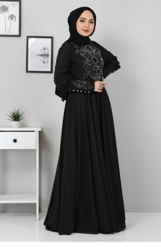 Schwarz Hijab-Abendkleider 12522