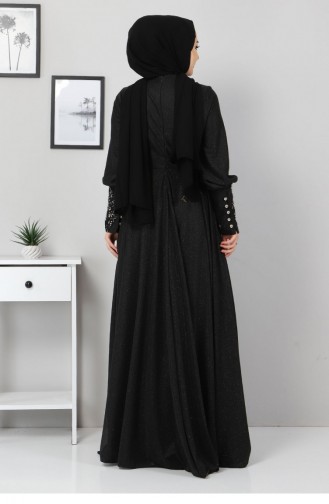 Schwarz Hijab-Abendkleider 12522