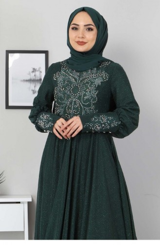 Smaragdgrün Hijab-Abendkleider 12523