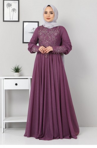 Lila Hijab-Abendkleider 12524