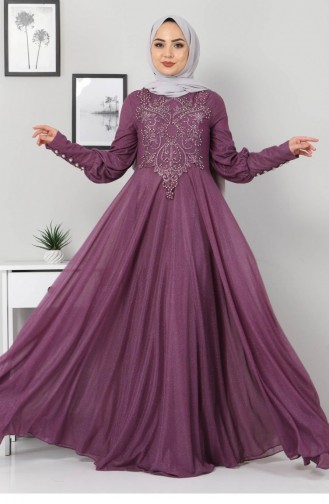 Lila Hijab-Abendkleider 12524