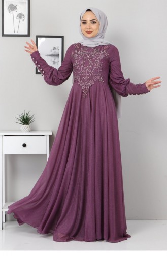 Lila Hijab-Abendkleider 12524