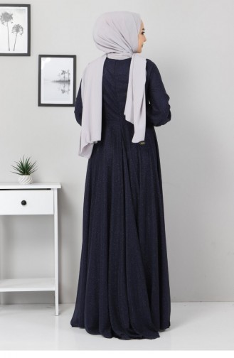 Indigo Hijab Evening Dress 12525