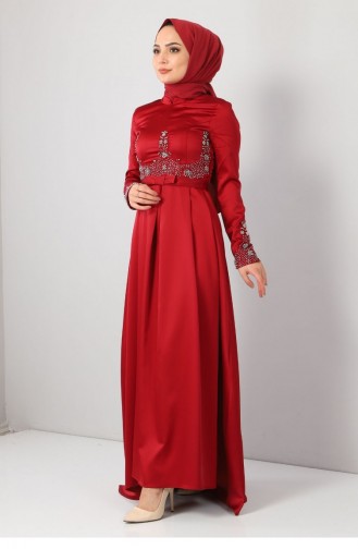 Red Hijab Evening Dress 12783