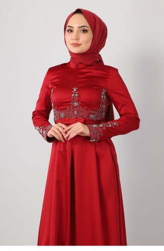 Red Hijab Evening Dress 12783