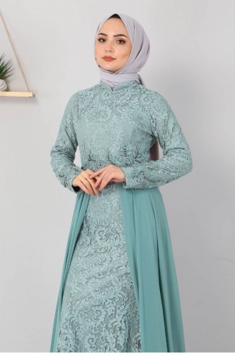 Minzengrün Hijab-Abendkleider 12841