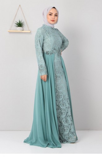 Minzengrün Hijab-Abendkleider 12841