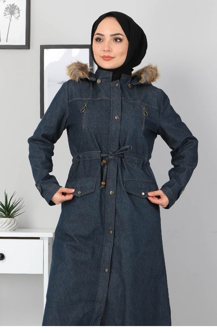 Manteau Bleu P trole 12862 Sefamerve
