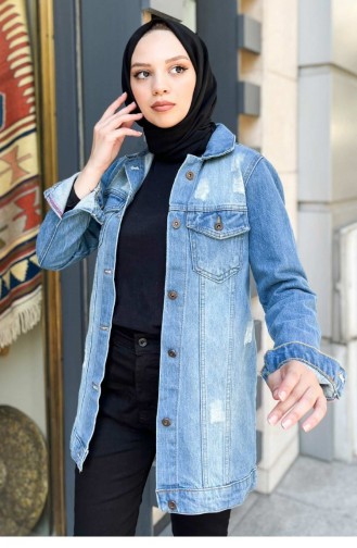 Blau Jacke 12890