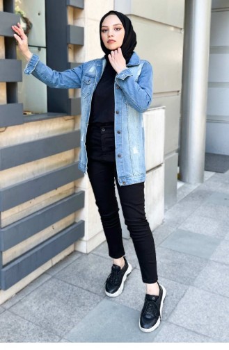 Blau Jacke 12890