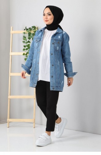 Jeansblau Jacke 12893