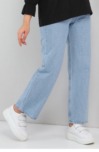 Bol Paça Kot Pantolon Buz Mavisi 6016