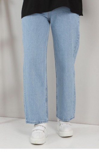 Bol Paça Kot Pantolon Buz Mavisi 6016