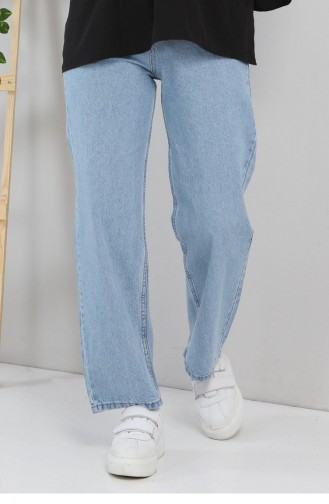 Bol Paça Kot Pantolon Buz Mavisi 6016