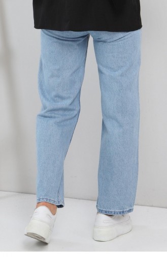 Bol Paça Kot Pantolon Buz Mavisi 6016