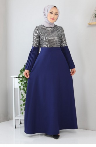 Indigo Hijab Evening Dress 13243