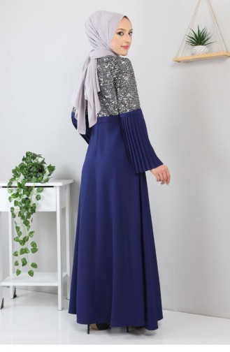 Indigo Hijab Evening Dress 13243