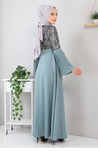 Piliseli Pulpayetli Abiye Mint 8315