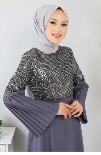 Grau Hijab-Abendkleider 13247