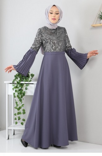 Grau Hijab-Abendkleider 13247