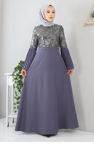 Grau Hijab-Abendkleider 13247