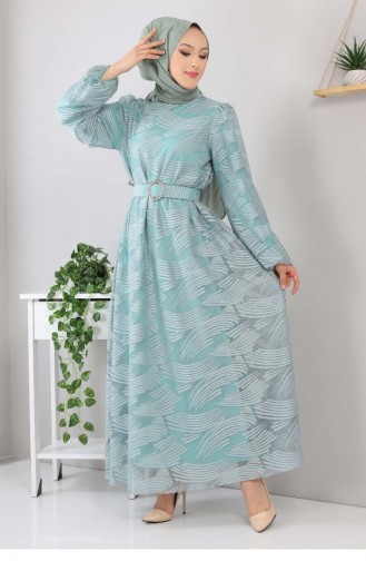 Mint Green Hijab Dress 13255