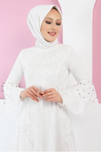 Weiß Hijab-Abendkleider 13265