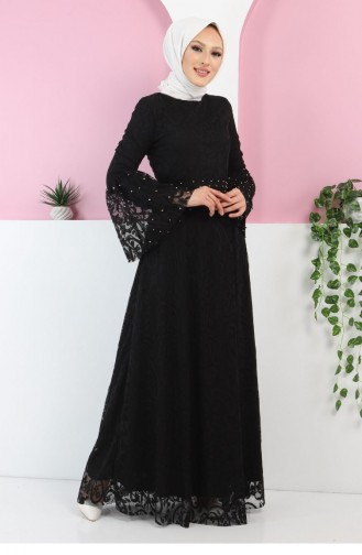 Schwarz Hijab Kleider 13271