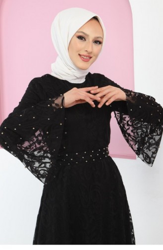 Schwarz Hijab Kleider 13271